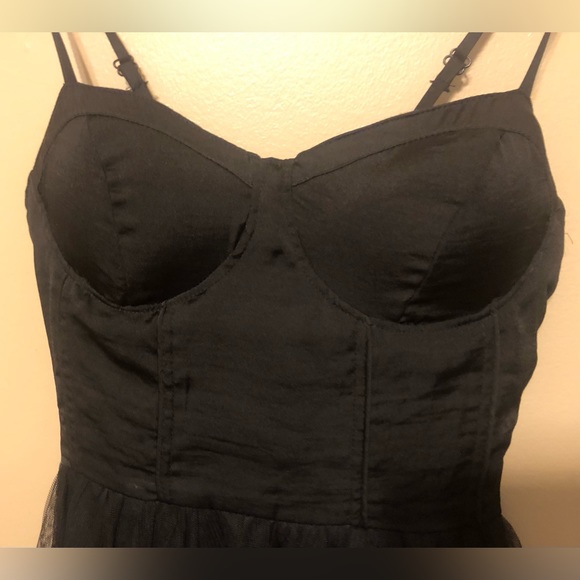 Mini Black Dress with Tulle Skirt - Picture 4 of 5